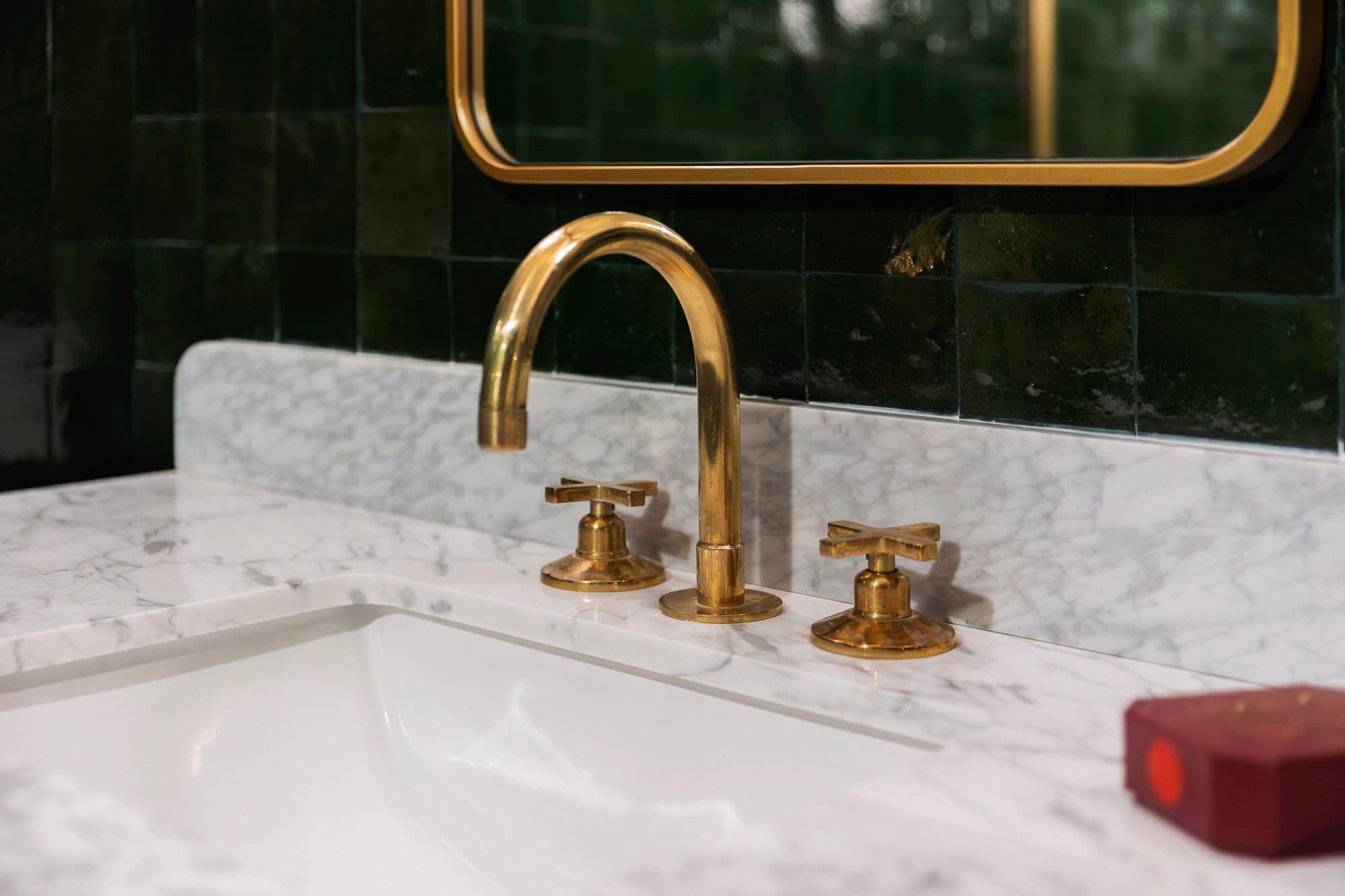 An Emerald Guest Bath